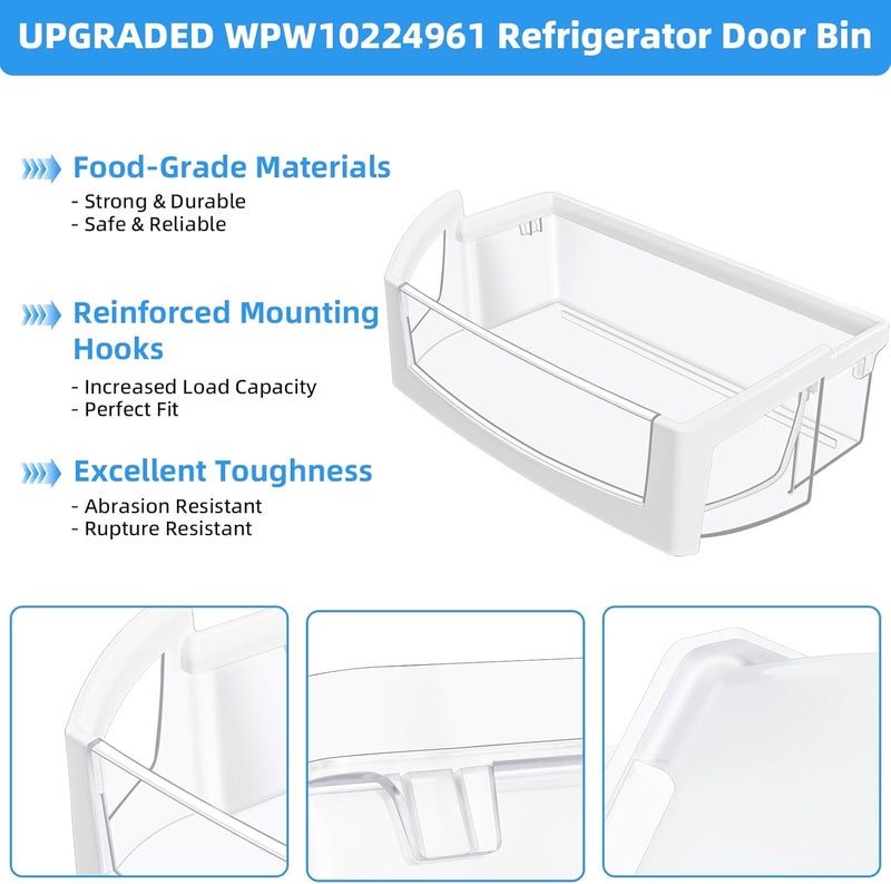 Alvar Upgraded WPW10224961 Refrigerator Door Bin Shelf Replacement Compatible with Whirlpool Maytag Refrigerator Door Shelf WRX735SDBM00 WRF555SDFZ00 W10224961 WRF555SDHB00 1872710 Fridge Bin Right - Image 5